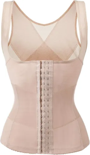 SHAPSHE Waist Trainer for Women Workout Waist Cincher Tummy Control Corset Shapewear Breathable Body Shaper Vest Tan