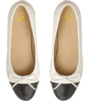 SHODENSE Women Cap Toe Bow Flats Two Tone Slip On Ballet Flats Comfy Closed Round Toe Flats Colorblock 1 Inch Low Flat Heel Dress Shoes Chic Chic Casual Drive Flat Shoes 4-11 M US