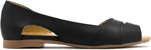 SHODENSE Women Open Peep Toe Flat Shoes Slip On Cutout Flat Sandals Round Toe Matte Leather Ballet Flats Office Work Comfort Flat Heel Summer Shoes for Ladies Girls Casual Driver Flats Club 4-11 M US