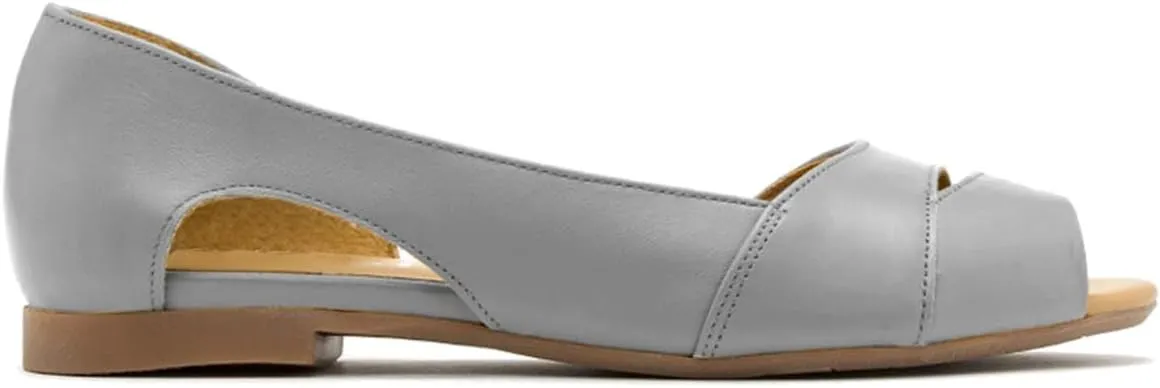 SHODENSE Women Open Peep Toe Flat Shoes Slip On Cutout Flat Sandals Round Toe Matte Leather Ballet Flats Office Work Comfort Flat Heel Summer Shoes for Ladies Girls Casual Driver Flats Club 4-11 M US