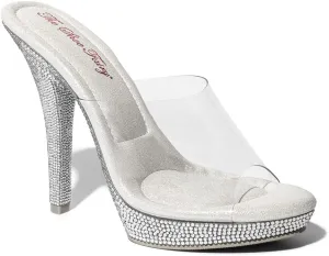 Shoe Fairy Iconic Olympian Mule Clear Bikini Fitness Competition Heel, Bodybuilding, Bikini, Bridal, Pageant