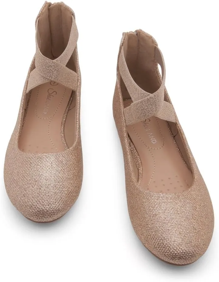 Shoe Land Women's Flats – Dressy & Casual Almond Toe Flat Shoes with Elastic Ankle Strap, Comfortable Slip-On Ballet Flats for Work, Office & Special Occasions
