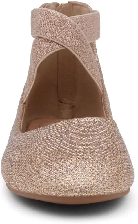 Shoe Land Women's Flats – Dressy & Casual Almond Toe Flat Shoes with Elastic Ankle Strap, Comfortable Slip-On Ballet Flats for Work, Office & Special Occasions