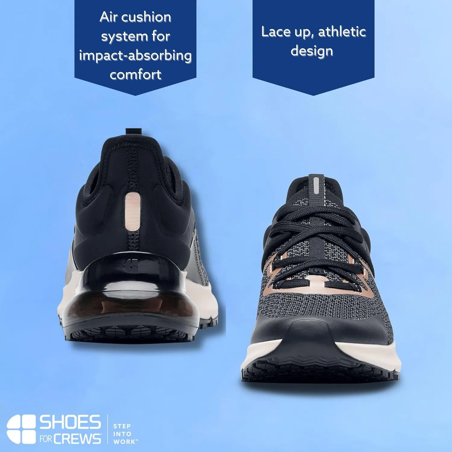 Shoes for Crews Brakly, Men's, Women's, Unisex Slip Resistant Work Shoes, Water Resistant Sneakers, Black or Black/Red