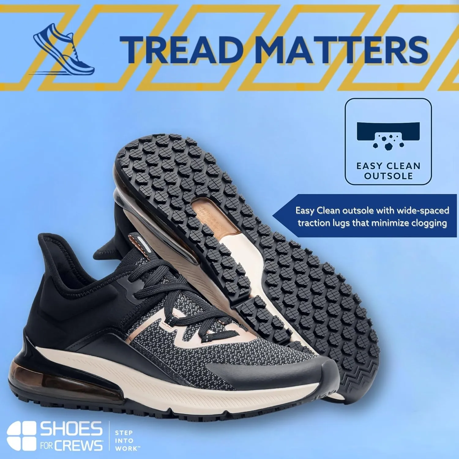 Shoes for Crews Brakly, Men's, Women's, Unisex Slip Resistant Work Shoes, Water Resistant Sneakers, Black or Black/Red