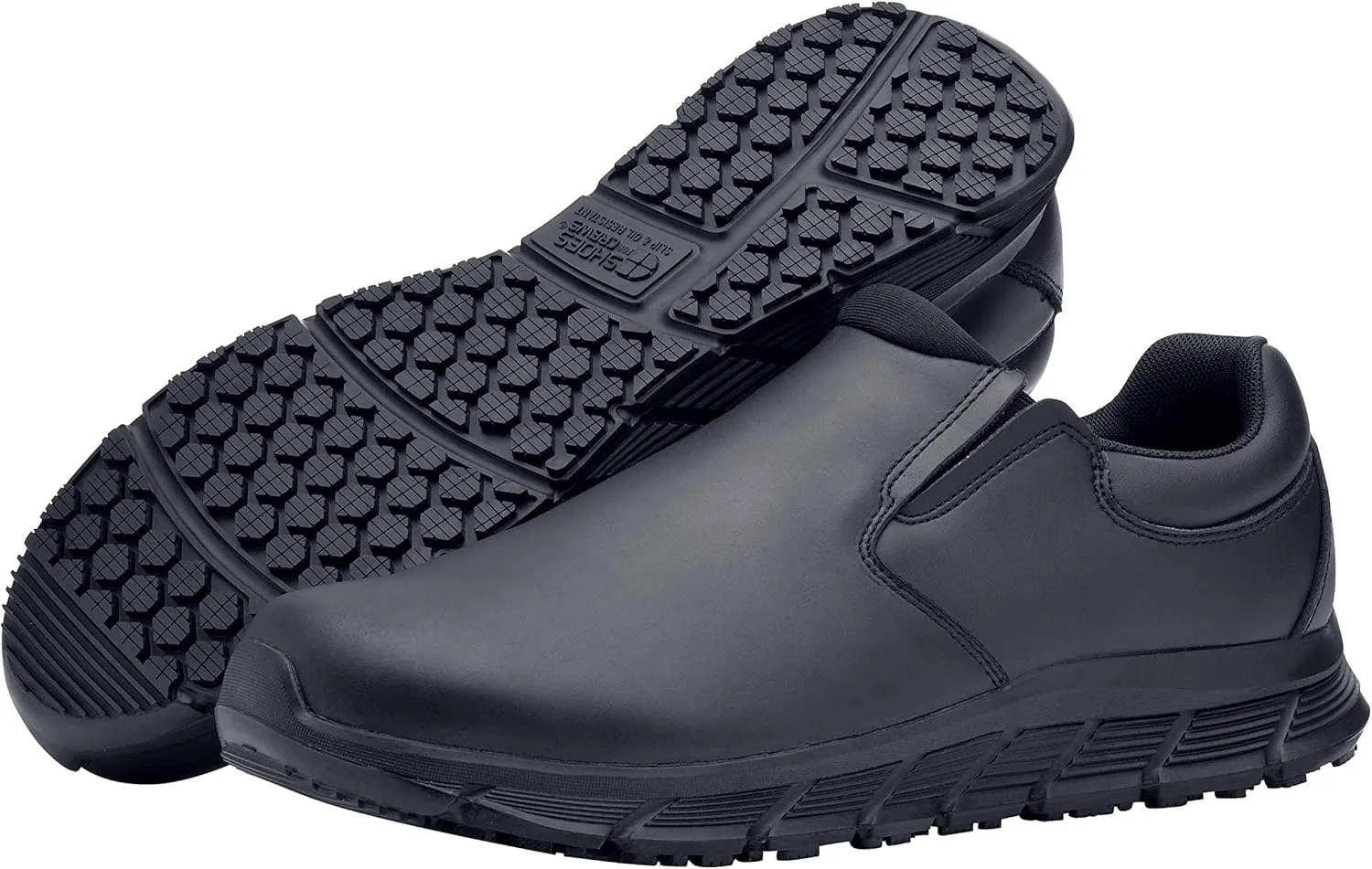 Shoes for Crews Cater II, Men's Non Slip, Slip On Black Shoes for Men, Water Resistant Work Shoes & Restaurant or Food Service Sneakers - Med Comfortable Slip Resistant Shoes, Safety Footwear