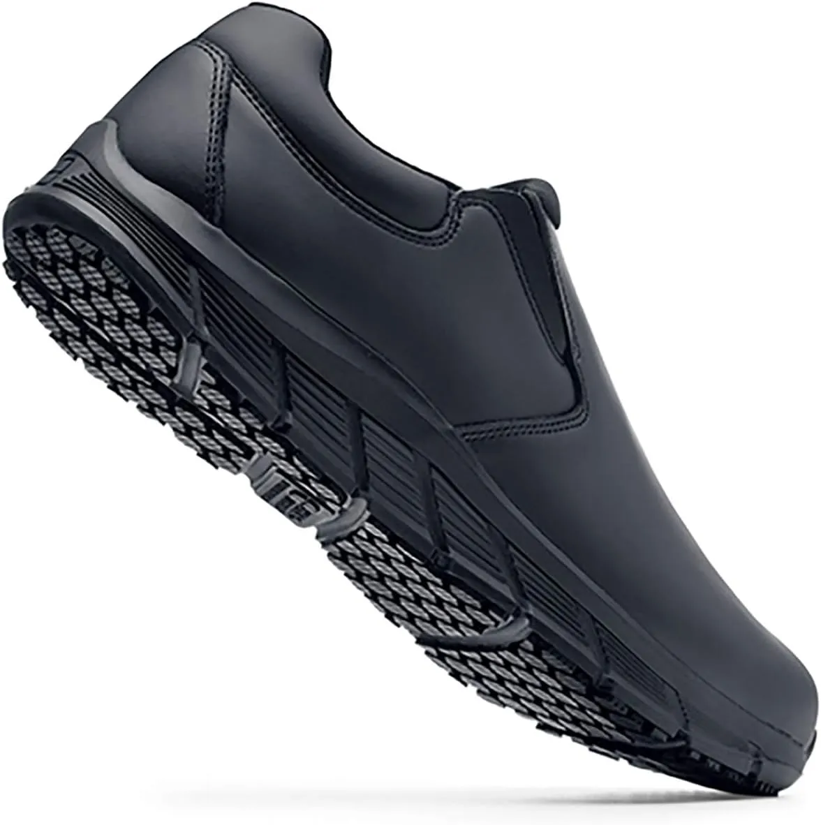 Shoes for Crews Cater II, Men's Non Slip, Slip On Black Shoes for Men, Water Resistant Work Shoes & Restaurant or Food Service Sneakers - Med Comfortable Slip Resistant Shoes, Safety Footwear