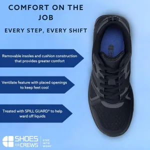 Shoes for Crews Energy II, Women's Slip Resistant Comfortable Sneakers, Size 6.5 Black