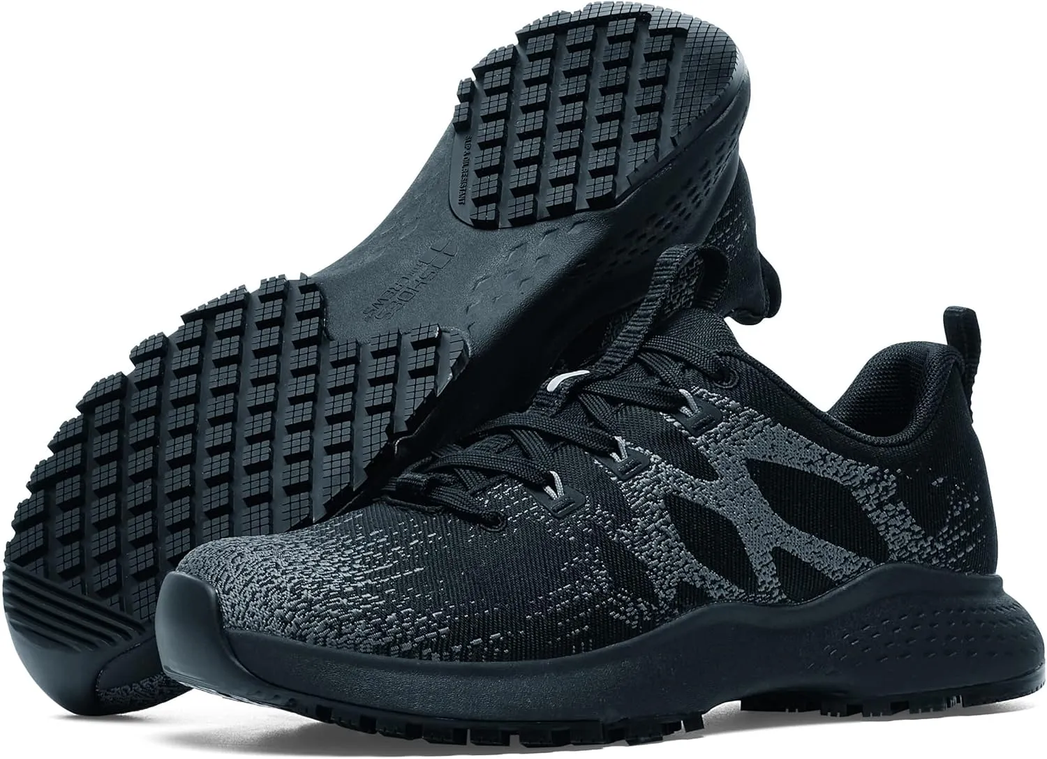 Shoes for Crews Heather II, Women's Soft Toe (ST) Work Shoes, Slip Resistant, Water Resistant, Black