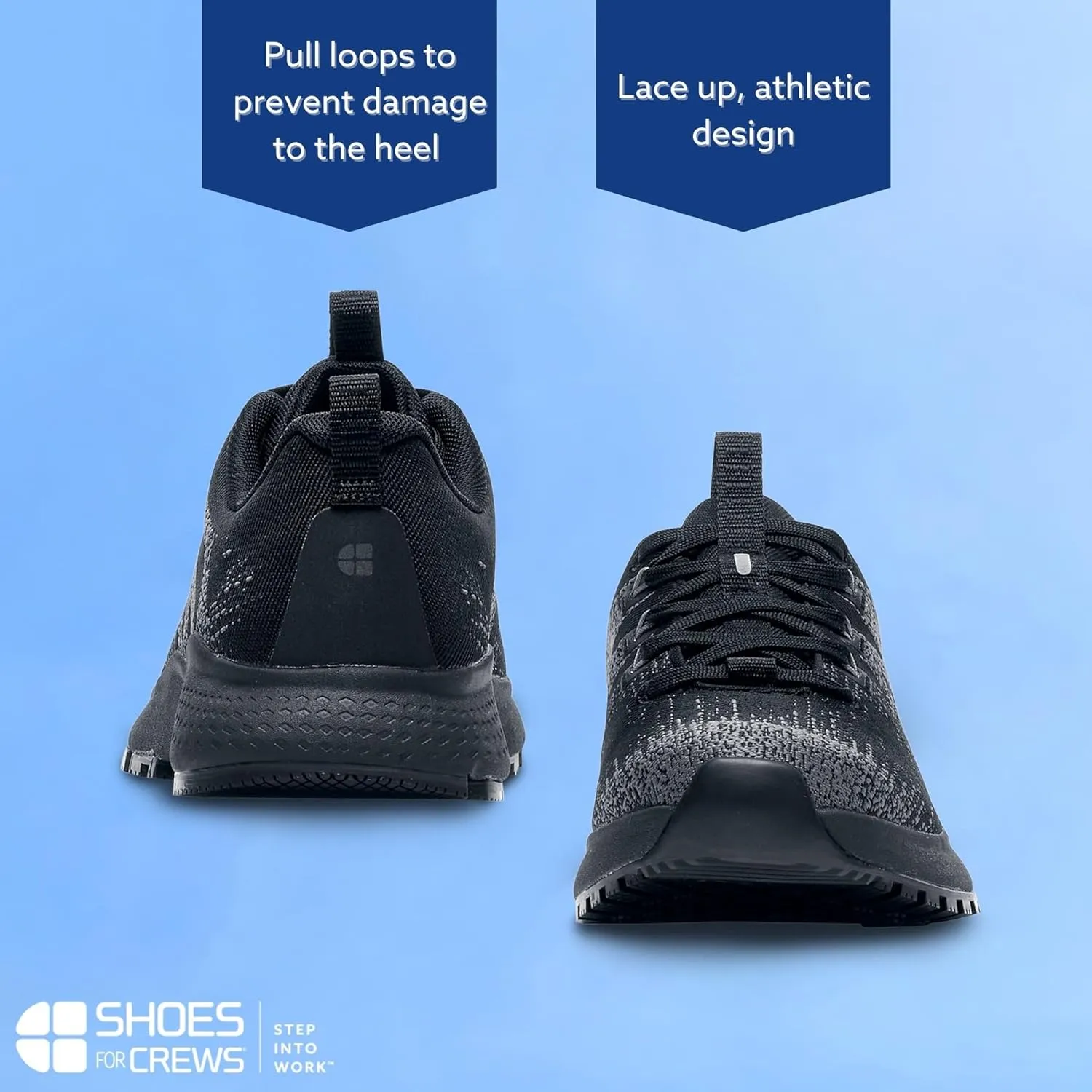 Shoes for Crews Heather II, Women's Soft Toe (ST) Work Shoes, Slip Resistant, Water Resistant, Black