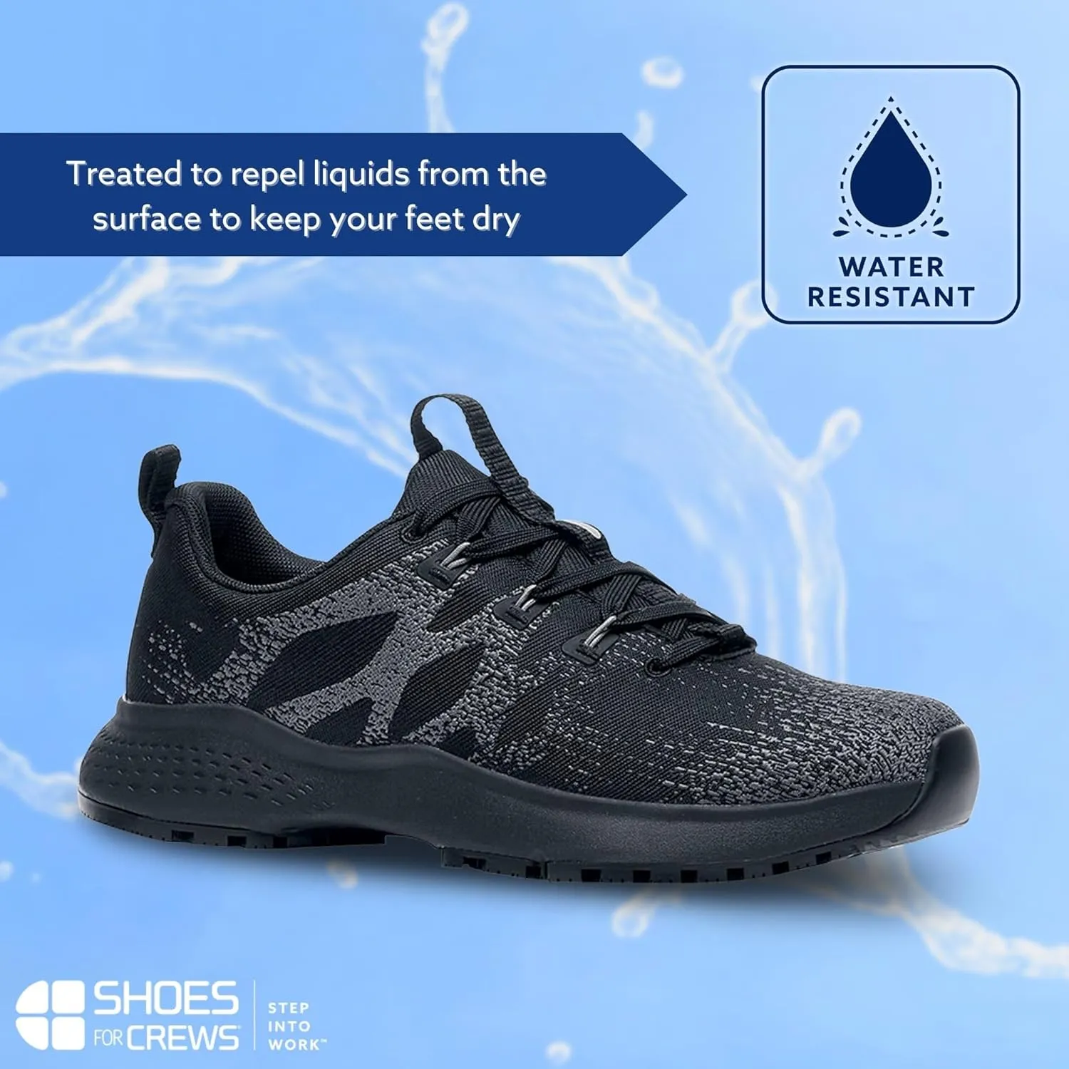 Shoes for Crews Heather II, Women's Soft Toe (ST) Work Shoes, Slip Resistant, Water Resistant, Black