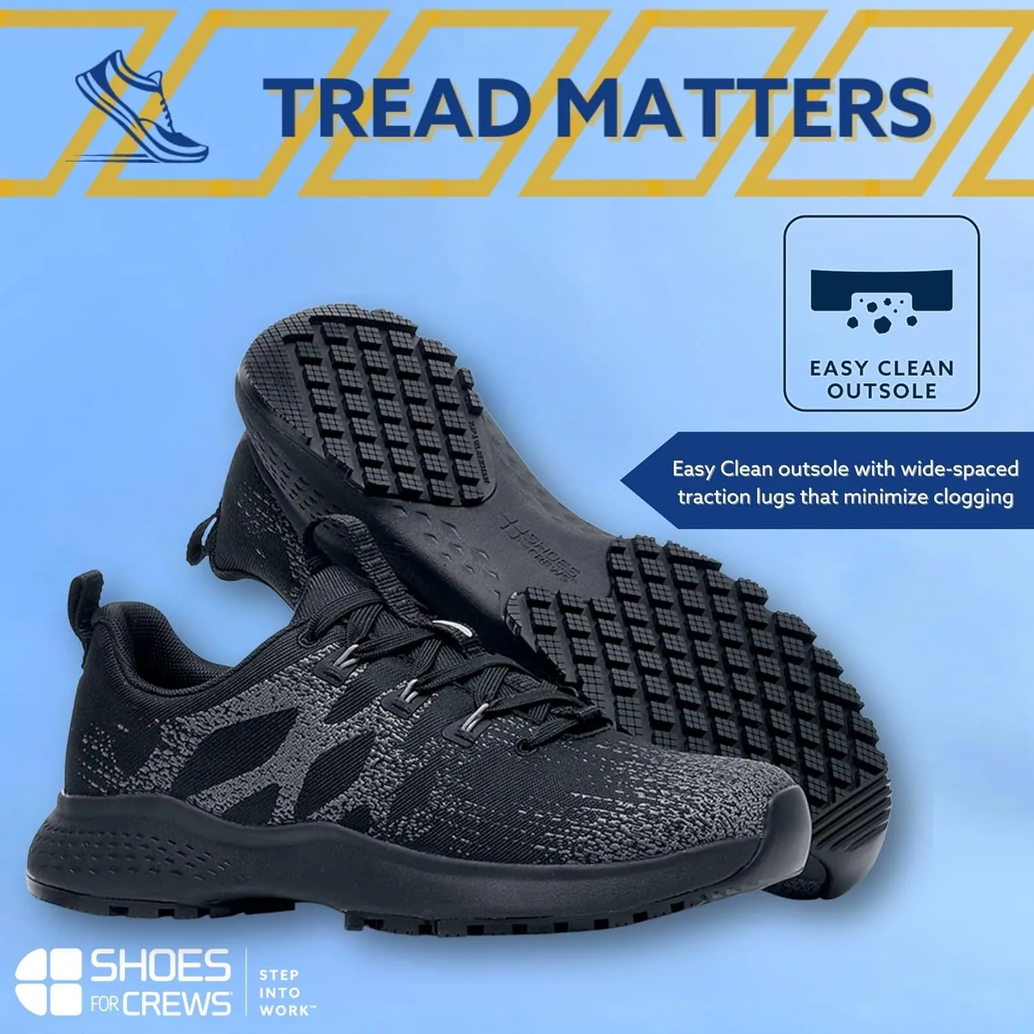 Shoes for Crews Heather II, Women's Soft Toe (ST) Work Shoes, Slip Resistant, Water Resistant, Black