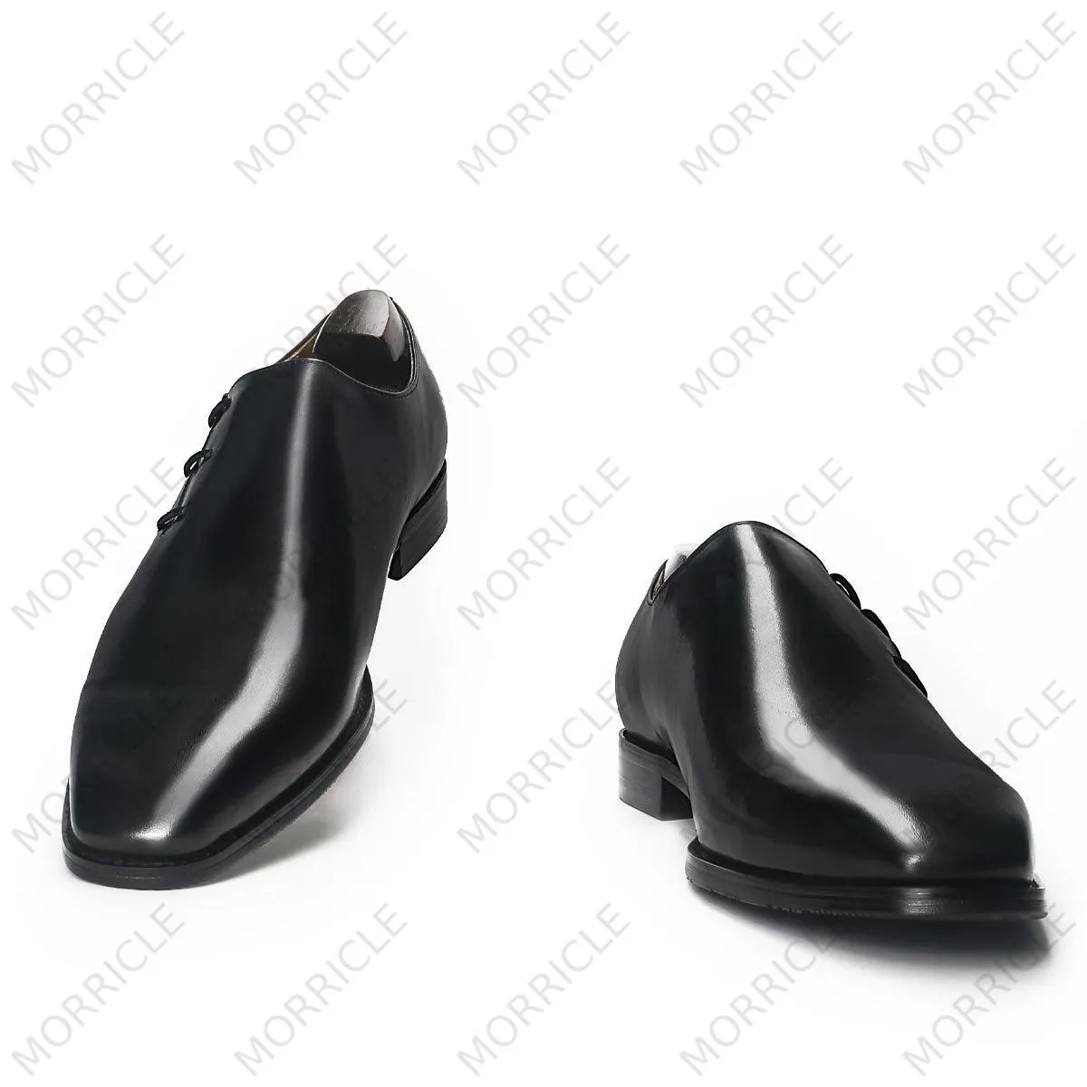 Side Lace-Up Wholecut Oxford Shoes
