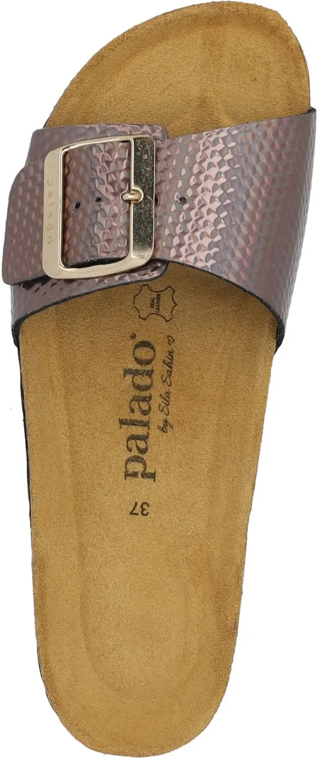Sila Sahin Women's Malta EGS Canada Mules - Comfortable Sandals Made in Spain - Slippers with Cork Footbed - Fashionable Summer Shoes