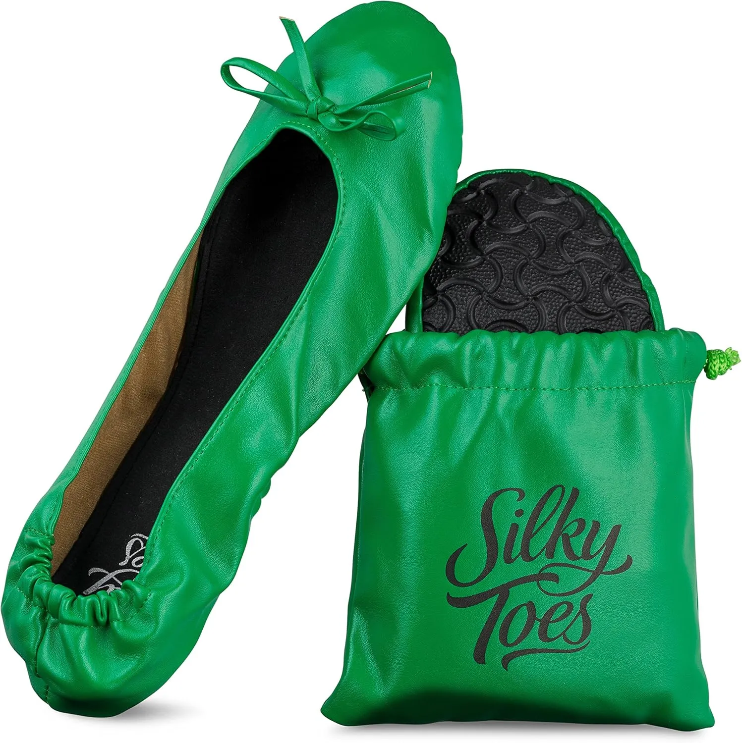 Silky Toes Foldable Flats for Women Purse Ballet Shoes Ballerina Slippers