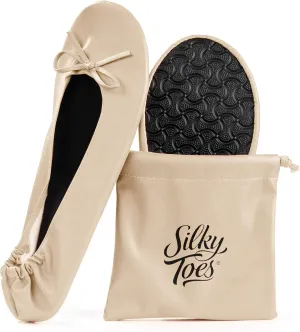 Silky Toes Foldable Flats for Women Purse Ballet Shoes Ballerina Slippers