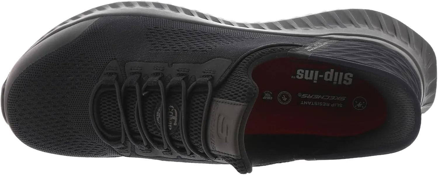 Skechers Men's Hands Free Slip-Ins Tilido Fletchit Comp Toe Construction Shoe, Black, 11