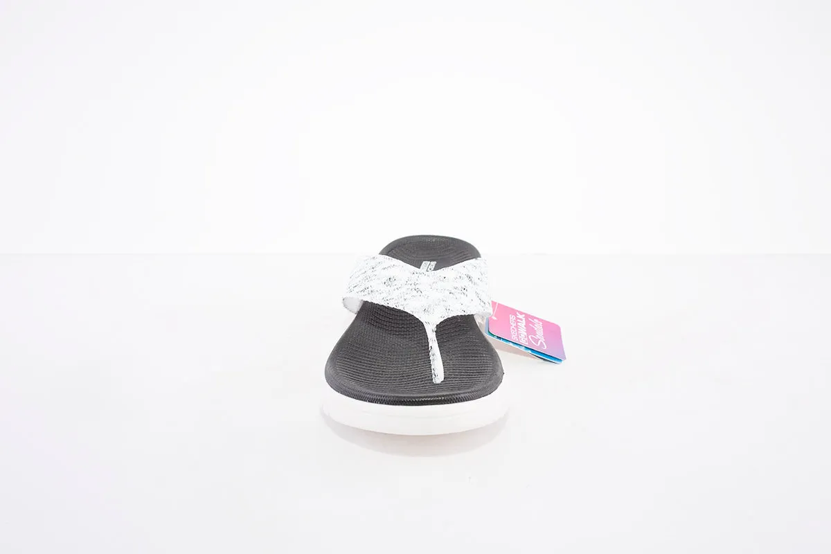 SKECHERS - ON THE GO FLEX ACCENT TOE-POST MULE - WHITE/BLACK