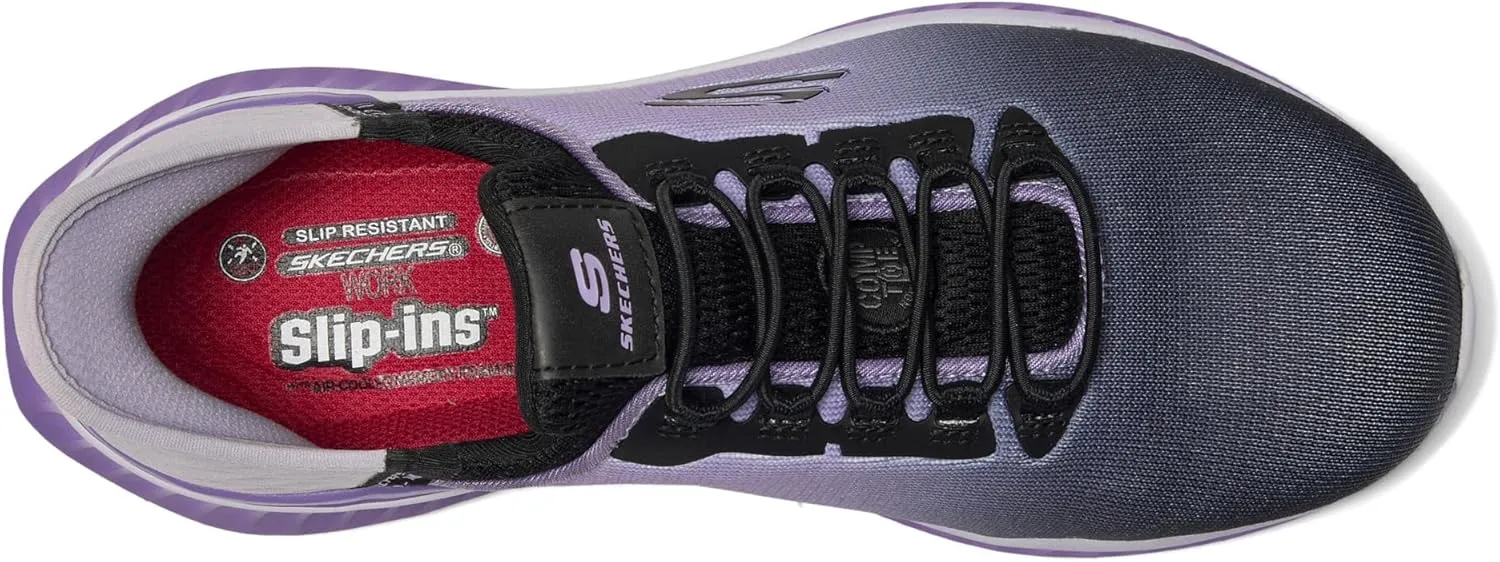 Skechers Women's Hands Free ins Work Tilido Ombray, Slip Resistant Comp Toe Industrial Shoe