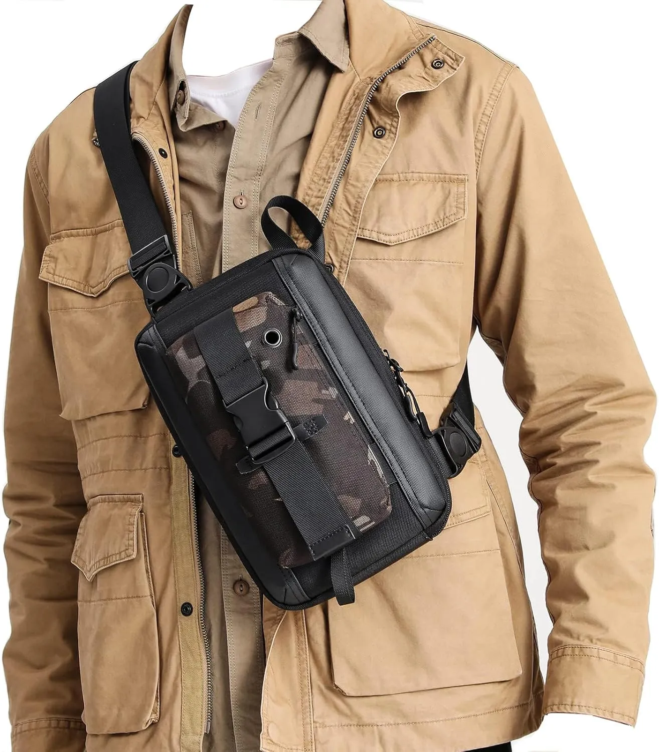 Sling Backpack Crossbody Sling Bag Chest Bag Daypack Fanny Pack Cross Body Bag for Outdoors Hiking Traveling Running