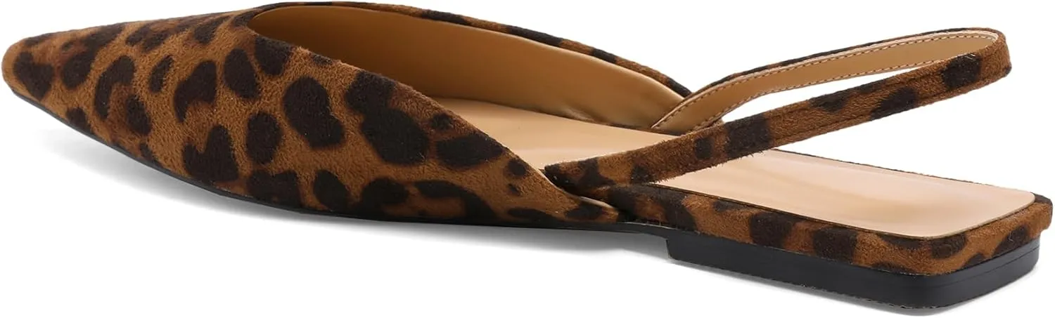Slingback Flats for Women Slip On Pointed Toe Casual Mule Shoes
