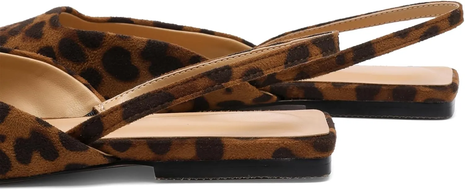 Slingback Flats for Women Slip On Pointed Toe Casual Mule Shoes