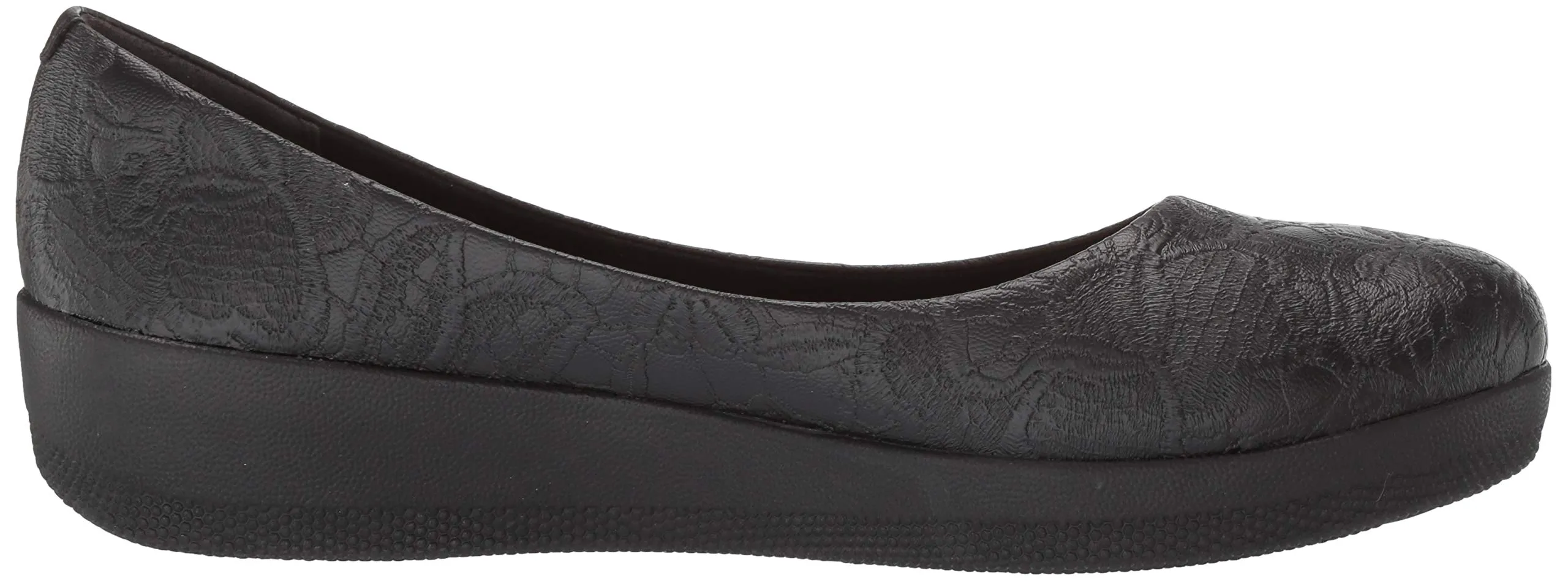 Slip Black Flower FitFlop Top-choice Varya 7.5 Cheap Ballet On Ballerinas Embossed Fashion Flat 