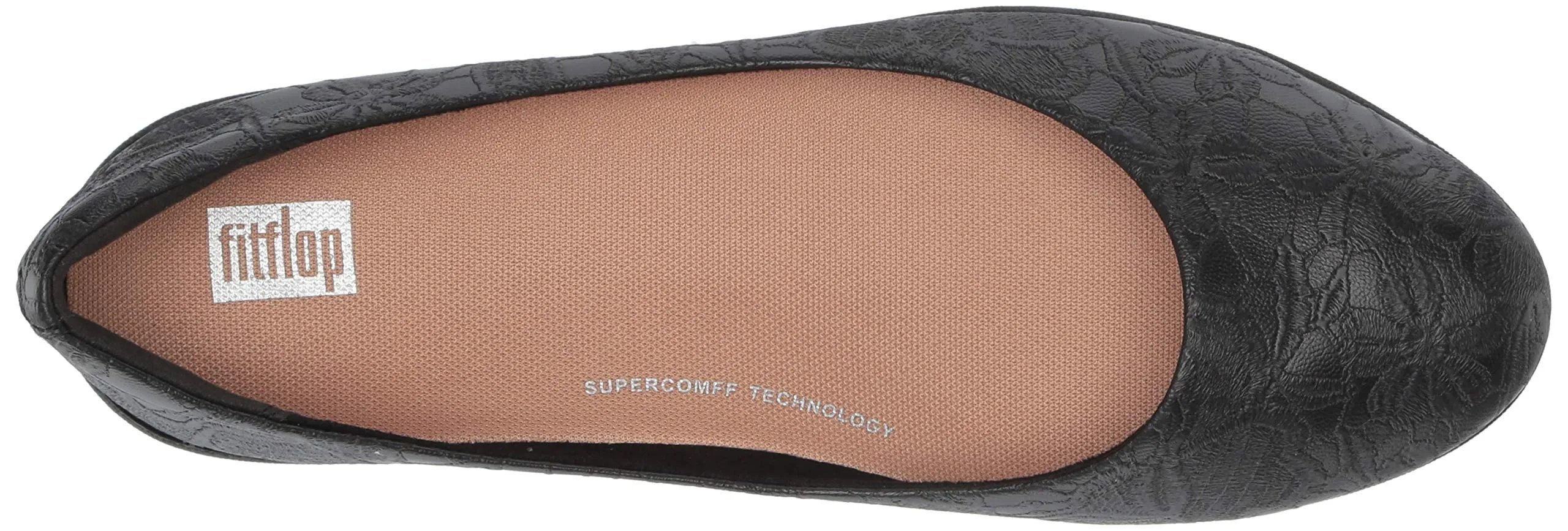 Slip Black Flower FitFlop Top-choice Varya 7.5 Cheap Ballet On Ballerinas Embossed Fashion Flat 