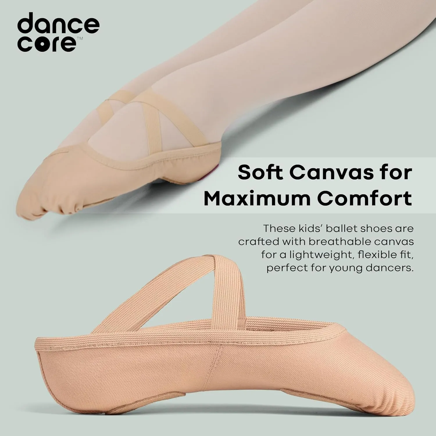 Slip-On Soft Leather Full Sole Ballet Dance Shoe