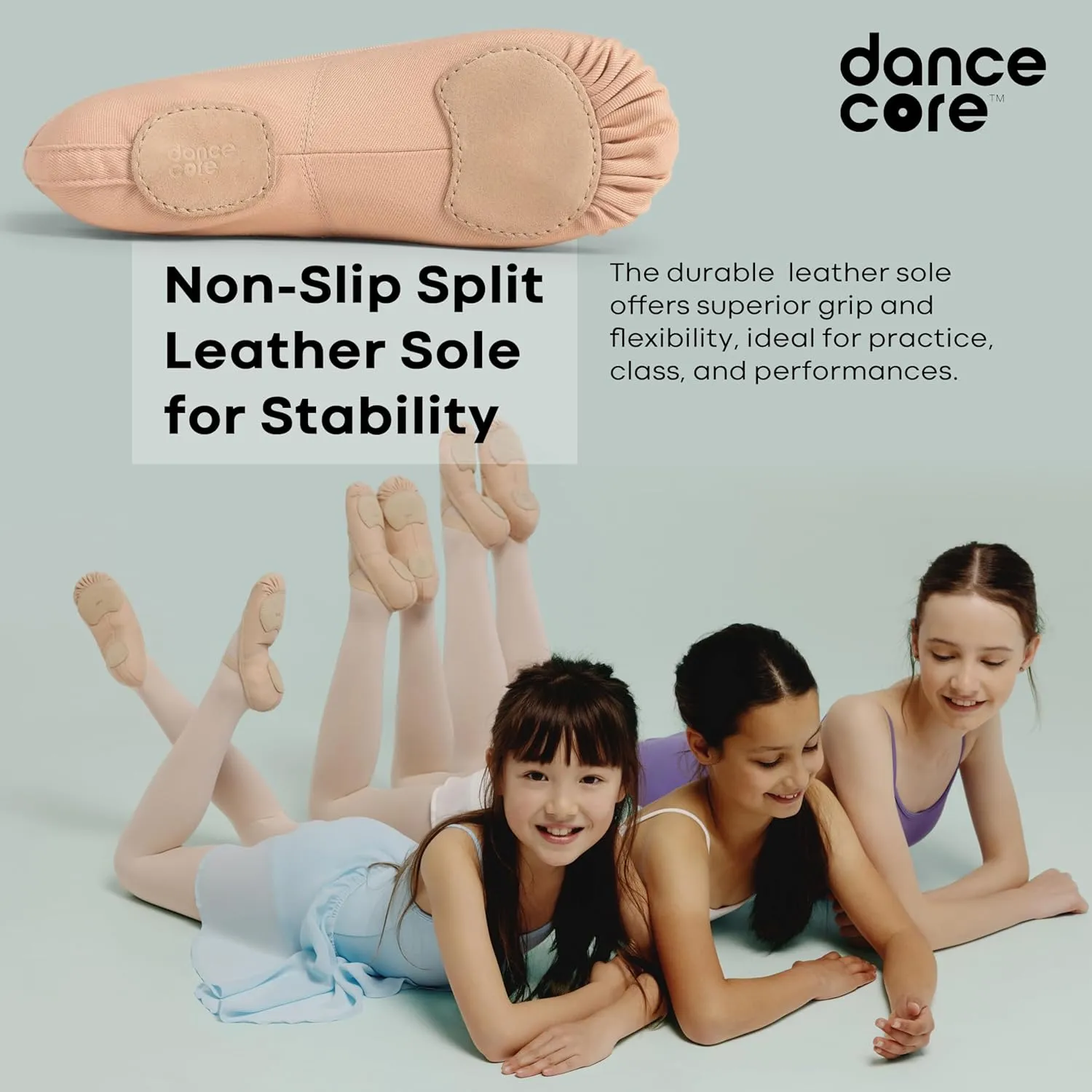 Slip-On Soft Leather Full Sole Ballet Dance Shoe
