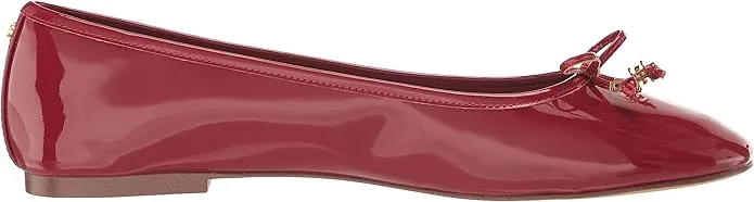 Slip Sam Round Retro-inspired Felicia Flexible Flats Mahogany Toe Ballet Edelman On Complete collection Red Luxe