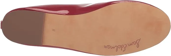 Slip Sam Round Retro-inspired Felicia Flexible Flats Mahogany Toe Ballet Edelman On Complete collection Red Luxe