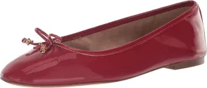 Slip Sam Round Retro-inspired Felicia Flexible Flats Mahogany Toe Ballet Edelman On Complete collection Red Luxe