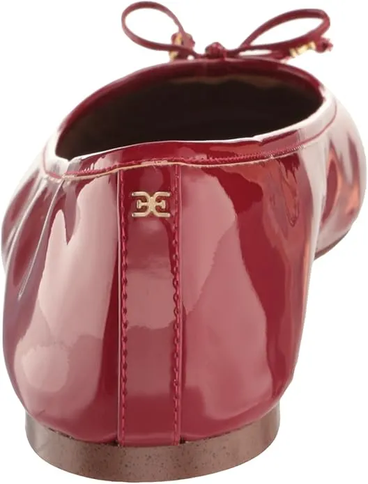 Slip Sam Round Retro-inspired Felicia Flexible Flats Mahogany Toe Ballet Edelman On Complete collection Red Luxe