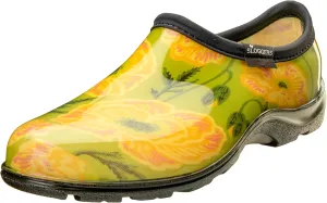 Sloggers Original Waterproof Rain and Garden Shoe for Women– Outdoor Slip-On Garden Clog - Made in The USA with Premium Comfort Insole and Arch Support - Bold Poppies Lt Green, Size 10