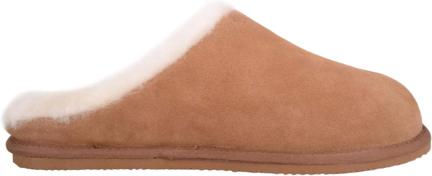 SNUGRUGS Men’s Newbury, Sheepskin Mule Rubber Sole Open Back Slippers