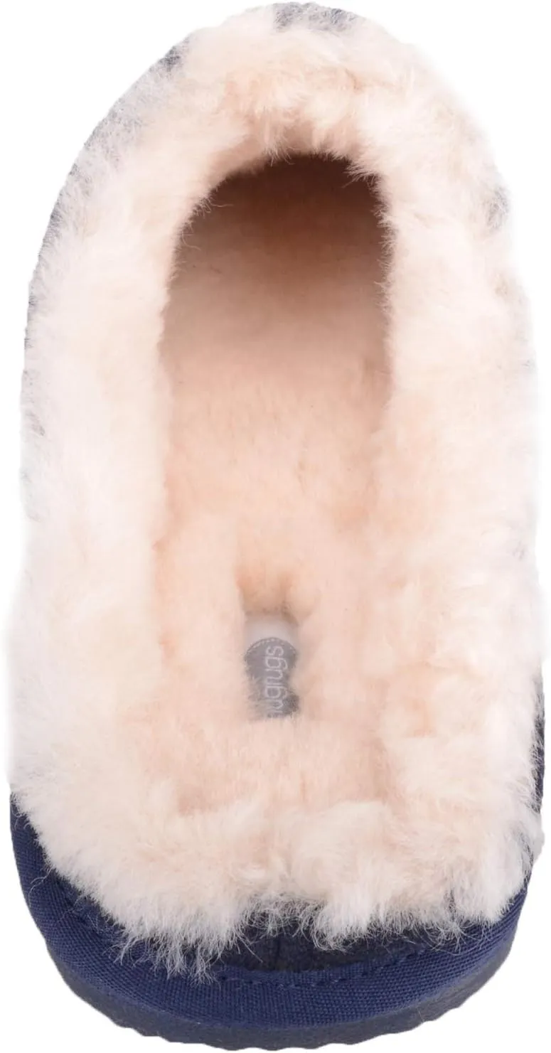 SNUGRUGS Men’s Newbury, Sheepskin Mule Rubber Sole Open Back Slippers
