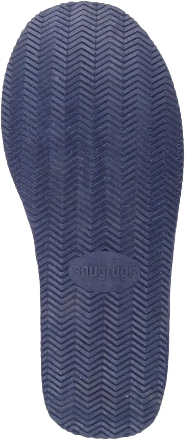 SNUGRUGS Men’s Newbury, Sheepskin Mule Rubber Sole Open Back Slippers