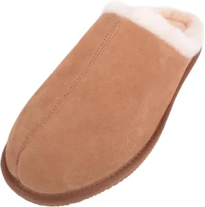 SNUGRUGS Men’s Newbury, Sheepskin Mule Rubber Sole Open Back Slippers