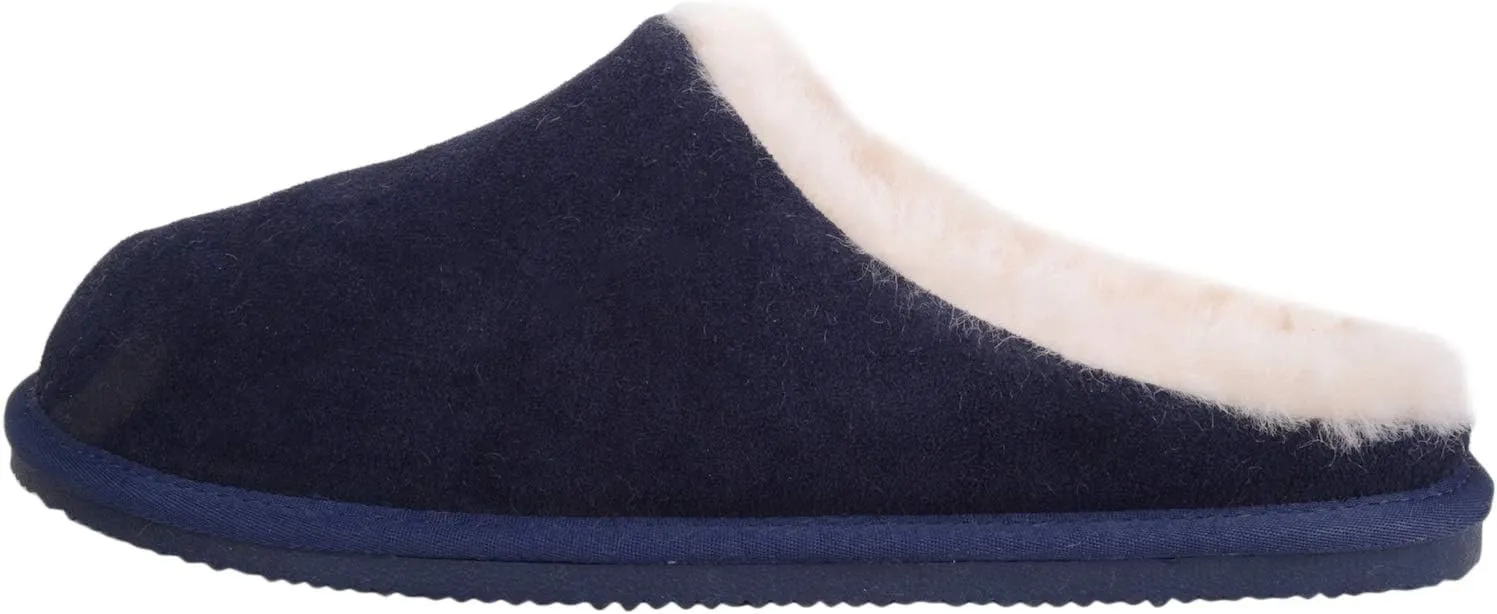 SNUGRUGS Men’s Newbury, Sheepskin Mule Rubber Sole Open Back Slippers
