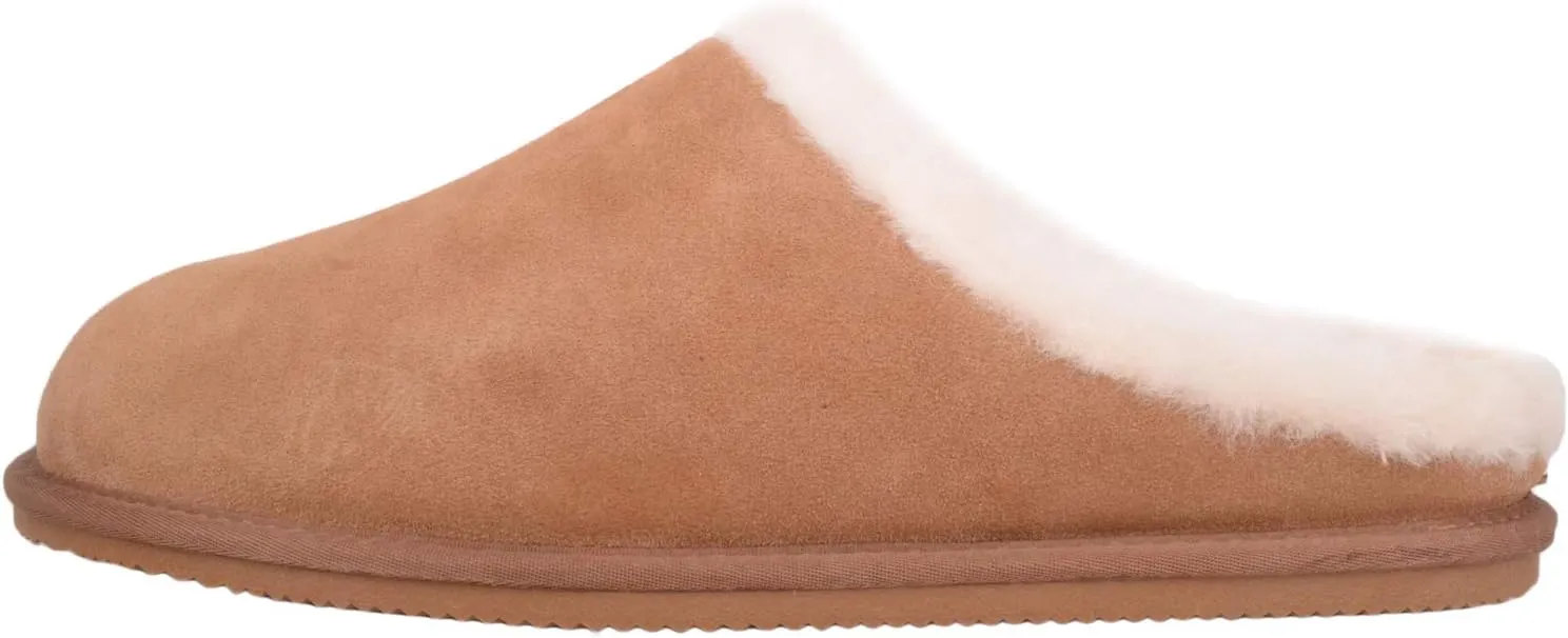 SNUGRUGS Men’s Newbury, Sheepskin Mule Rubber Sole Open Back Slippers