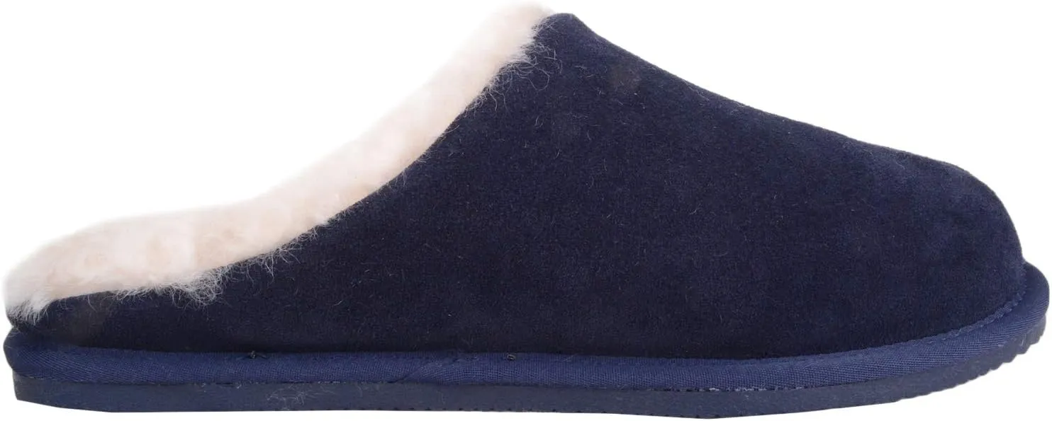 SNUGRUGS Men’s Newbury, Sheepskin Mule Rubber Sole Open Back Slippers