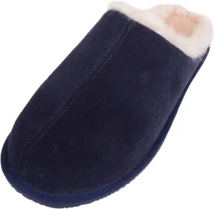 SNUGRUGS Men’s Newbury, Sheepskin Mule Rubber Sole Open Back Slippers