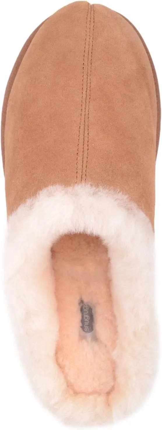 SNUGRUGS Men’s Newbury, Sheepskin Mule Rubber Sole Open Back Slippers