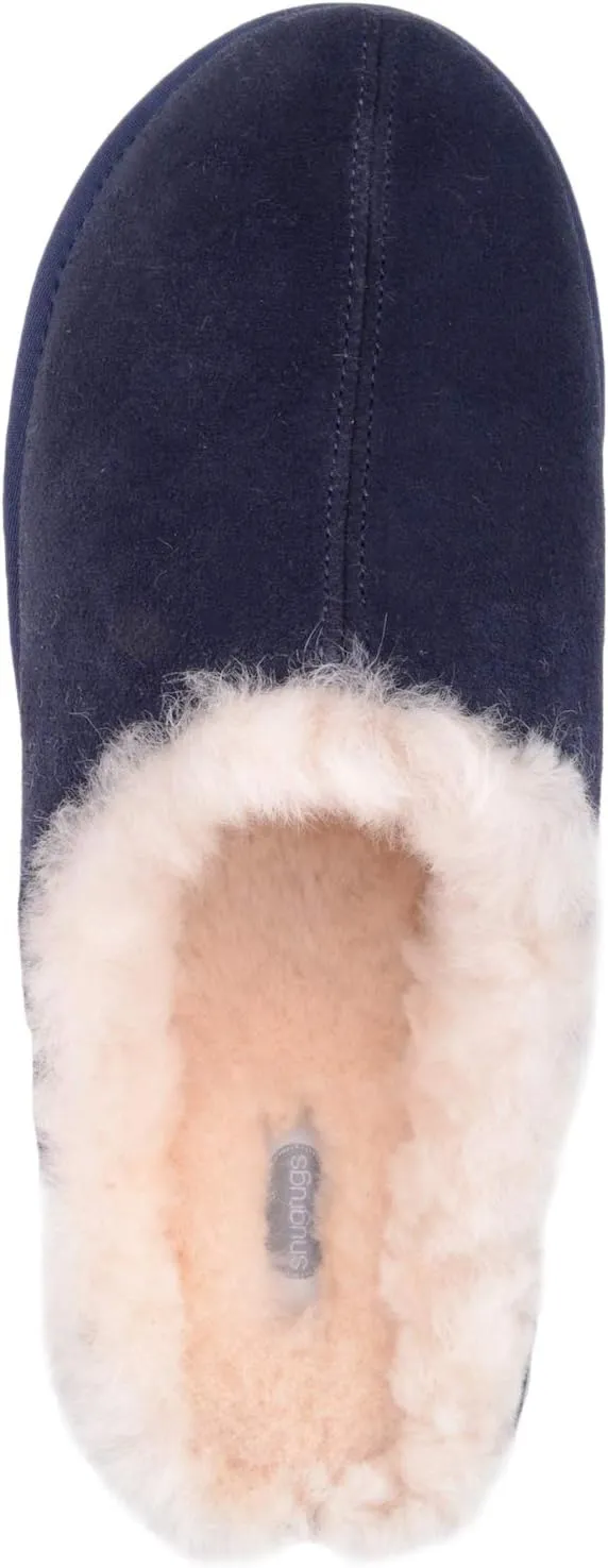 SNUGRUGS Men’s Newbury, Sheepskin Mule Rubber Sole Open Back Slippers