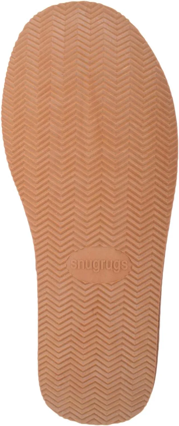 SNUGRUGS Men’s Newbury, Sheepskin Mule Rubber Sole Open Back Slippers