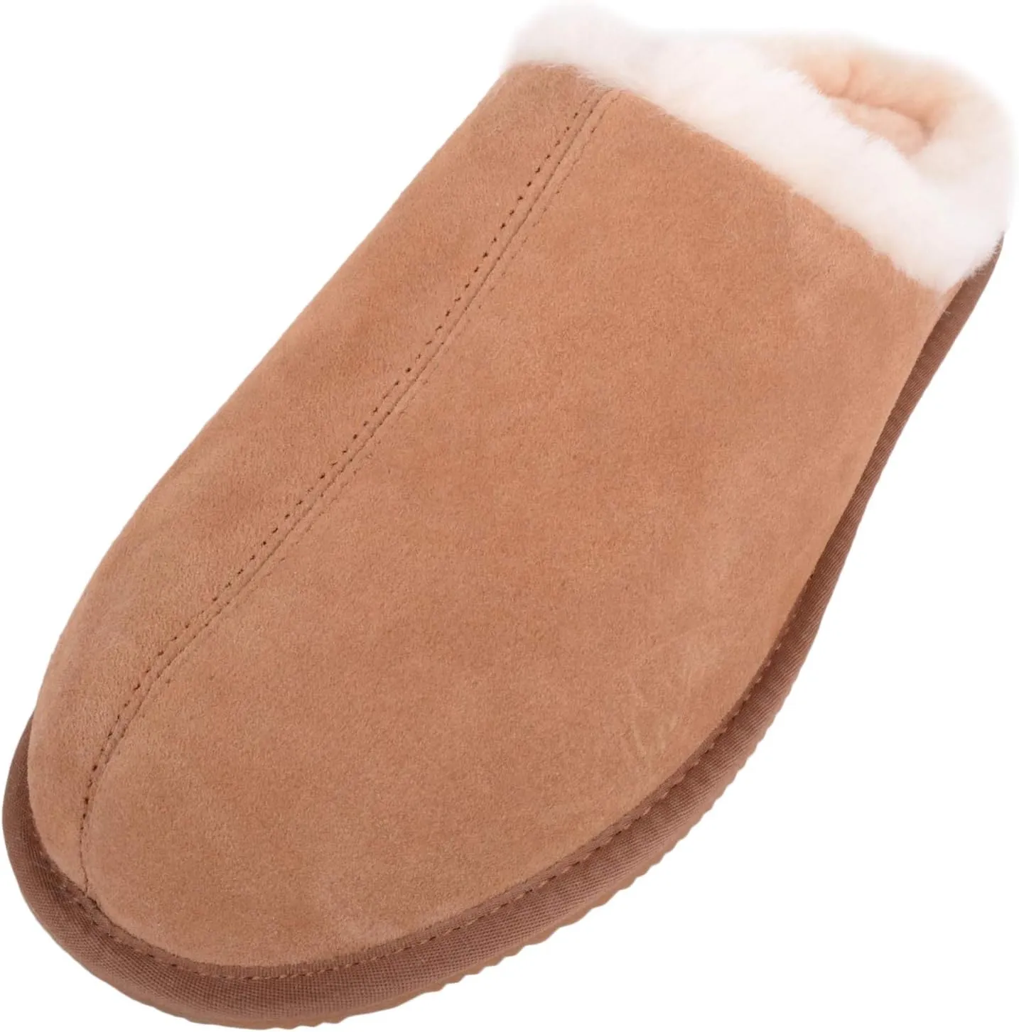 SNUGRUGS Men’s Newbury, Sheepskin Mule Rubber Sole Open Back Slippers