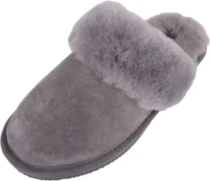SNUGRUGS Women's Elsie Open Back Sheepskin Mule Slippers with Cuff