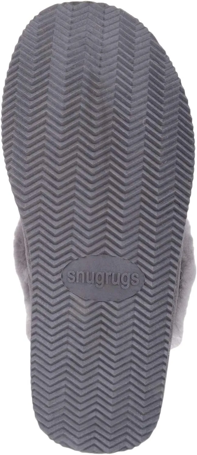 SNUGRUGS Women's Elsie Open Back Sheepskin Mule Slippers with Cuff