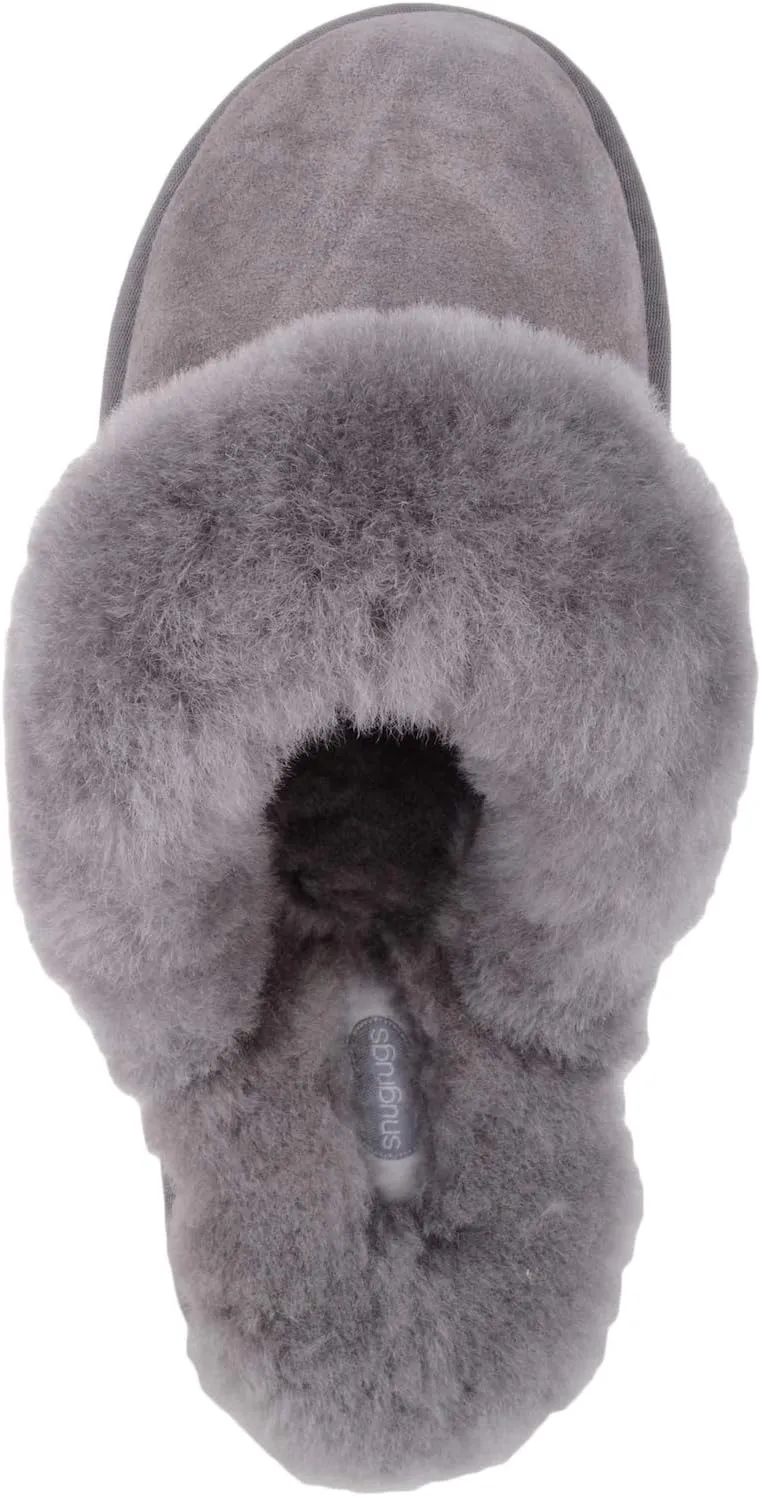 SNUGRUGS Women's Elsie Open Back Sheepskin Mule Slippers with Cuff